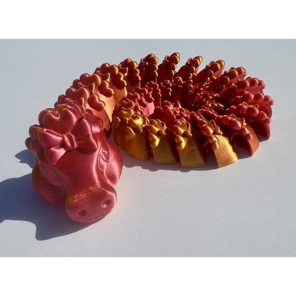 3D Printed Love Dragon Multicolor ARTICULATED large Valentines Gift Birthday - Picture 8 of 14